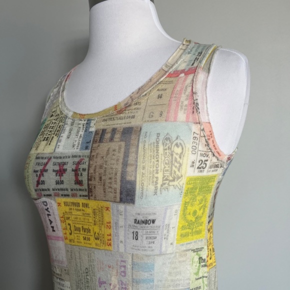 Printed Artwork Blue Label Made In Italy Linen Tickets Posters Tank Top Tee Smal - Picture 11 of 14